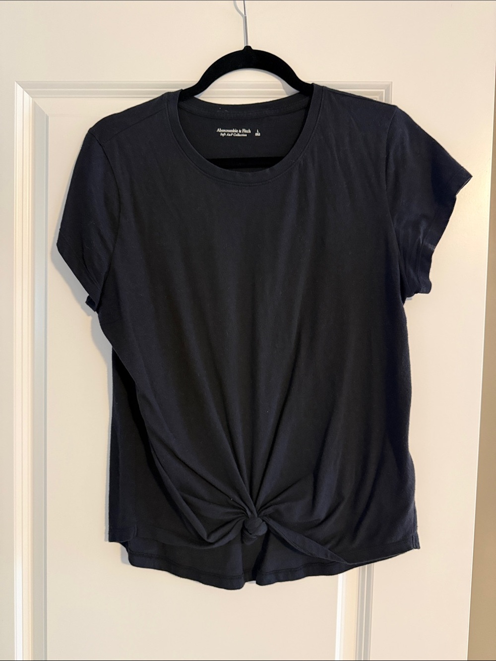 Abercrombie & Fitch Black Knot-Front Short Sleeve Tee